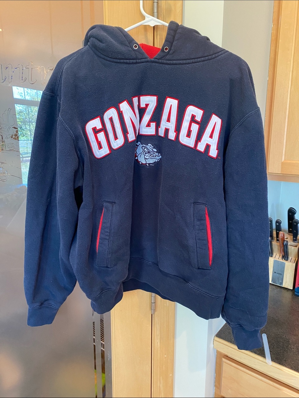 Champs Navy Hoodie with Red Trim Gonzaga Logo